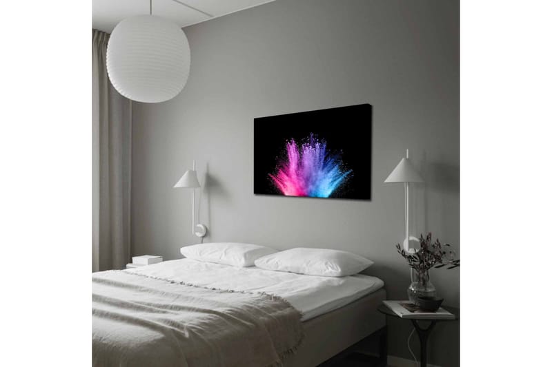 Canvastavla - Färgglad explosion av pulverfärg - Rosa / Blå / Lila - Inredning - Tavlor & posters - Canvastavla