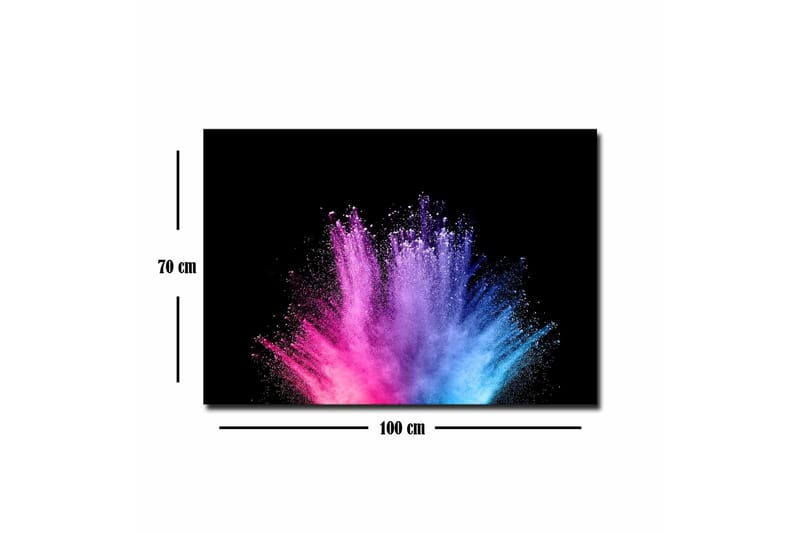 Canvastavla - Färgglad explosion av pulverfärg - Rosa / Blå / Lila - Inredning - Tavlor & posters - Canvastavla