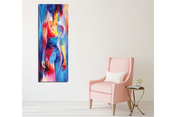 Canvastavla - Färgglad figur med abstrakta former och rörelser - Blå / Röd / Gul - Inredning - Tavlor & posters - Canvastavla