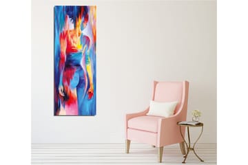 Canvastavla - Färgglad figur med abstrakta former och rörelser - Blå / Röd / Gul - Inredning - Tavlor & posters - Canvastavla