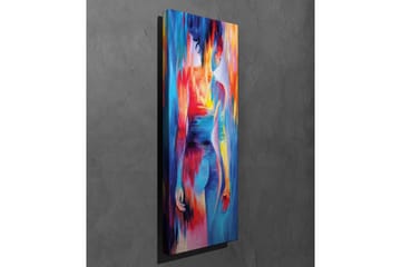 Canvastavla - Färgglad figur med abstrakta former och rörelser - Blå / Röd / Gul - Inredning - Tavlor & posters - Canvastavla