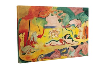 Canvastavla - Färgglad skildring av nakna figurer i en naturscen - Gul / Röd / Grön - Inredning - Tavlor & posters - Canvastavla