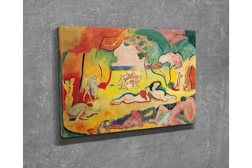 Canvastavla - Färgglad skildring av nakna figurer i en naturscen - Gul / Röd / Grön - Inredning - Tavlor & posters - Canvastavla