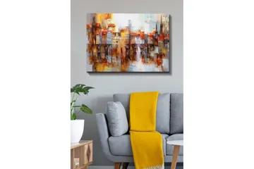 Canvastavla - Färgglad stadsbild med historiska byggnader och broar - Orange / Blå / Beige - Inredning - Tavlor & posters - Canvastavla