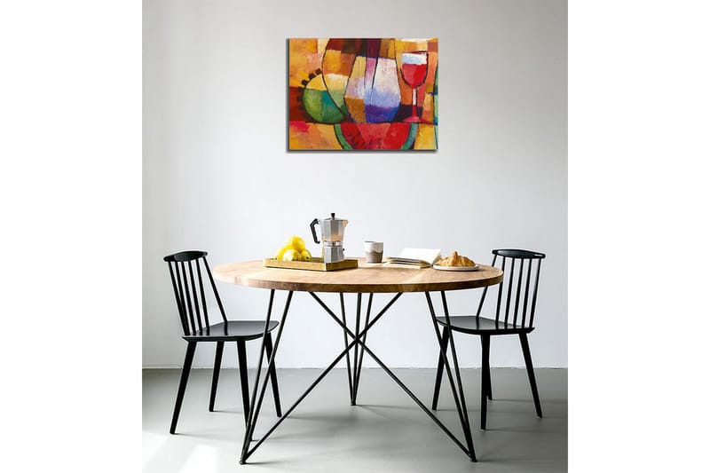 Canvastavla - Färgglad stillhet med glas och frukter - Grön / Röd / Lila - Inredning - Tavlor & posters - Canvastavla