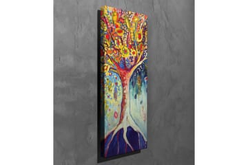 Canvastavla - Färgglad trädkonst med blomstrande grenar - Gul / Röd / Blå - Inredning - Tavlor & posters - Canvastavla