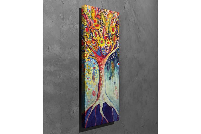 Canvastavla - Färgglad trädkonst med blomstrande grenar - Gul / Röd / Blå - Inredning - Tavlor & posters - Canvastavla