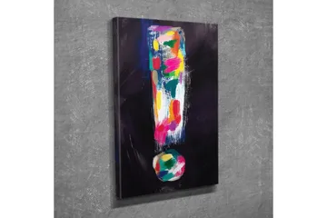 Canvastavla - Färgglad utropsteckenkomposition - Mörkblå / Rosa / Grön - Inredning - Tavlor & posters - Canvastavla