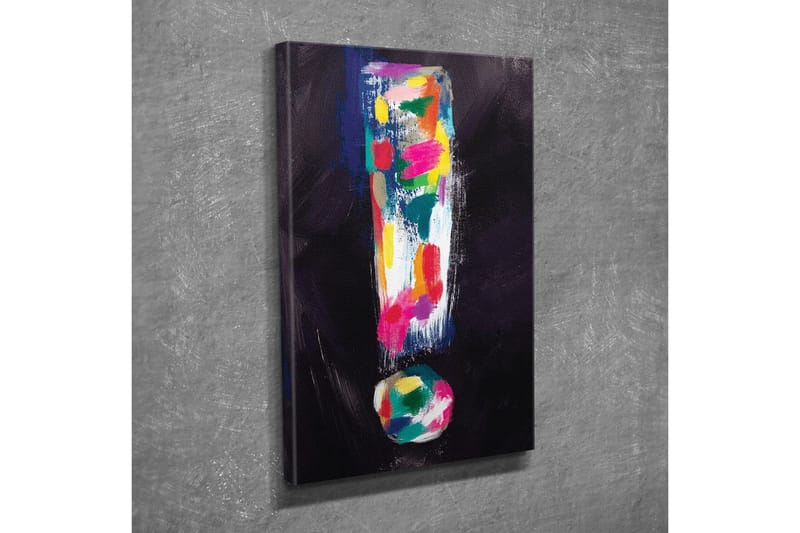 Canvastavla - Färgglad utropsteckenkomposition - Mörkblå / Rosa / Grön - Inredning - Tavlor & posters - Canvastavla