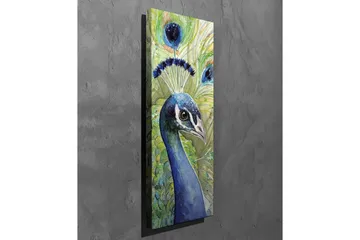 Canvastavla - Färgglad påfågel med utsmyckad fjäderdräkt - Blå / Grön / Svart - Inredning - Tavlor & posters - Canvastavla