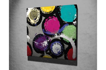 Canvastavla - Färgglada cirklar i en dynamisk komposition - Turkos / Lila / Gul - Inredning - Tavlor & posters - Canvastavla