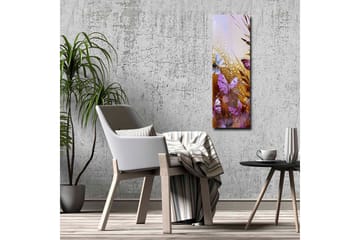 Canvastavla - Färgglada fjärilar i en abstrakt naturmiljö - Lila / Guld / Blå - Inredning - Tavlor & posters - Canvastavla