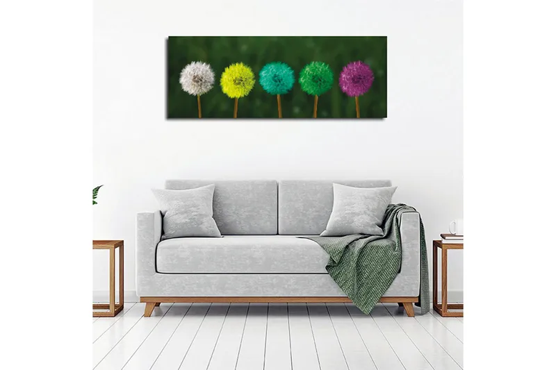 Canvastavla Färgglada maskrosor - Flerfärgad - Inredning - Tavlor & posters - Canvastavla