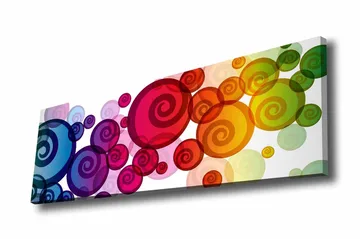 Canvastavla - Färgglada spiraler i olika storlekar - Röd / Grön / Blå - Inredning - Tavlor & posters - Canvastavla