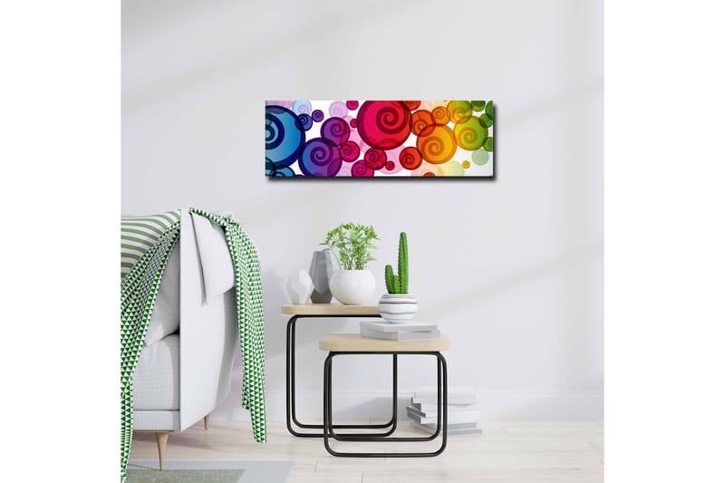 Canvastavla - Färgglada spiraler i olika storlekar - Röd / Grön / Blå - Inredning - Tavlor & posters - Canvastavla