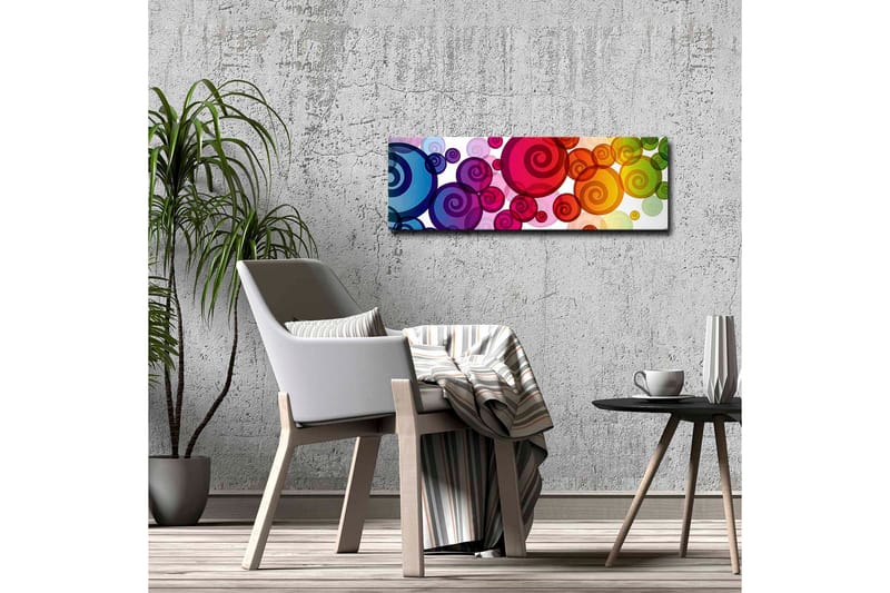 Canvastavla - Färgglada spiraler i olika storlekar - Röd / Grön / Blå - Inredning - Tavlor & posters - Canvastavla