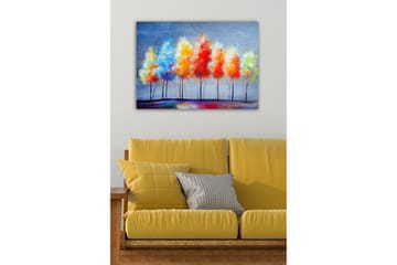 Canvastavla - Färgglada träd i höstskrud - Röd / Orange / Blå - Inredning - Tavlor & posters - Canvastavla