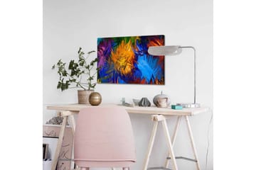 Canvastavla - Färgrik abstrakt komposition med svajande former - Blå / Orange / Grön - Inredning - Tavlor & posters - Canvastavla