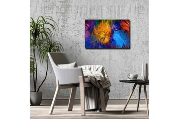 Canvastavla - Färgrik abstrakt komposition med svajande former - Blå / Orange / Grön - Inredning - Tavlor & posters - Canvastavla