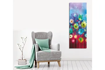 Canvastavla - Färgrik blomsteräng med abstrakta blommor - Blå / Grön / Röd - Inredning - Tavlor & posters - Canvastavla