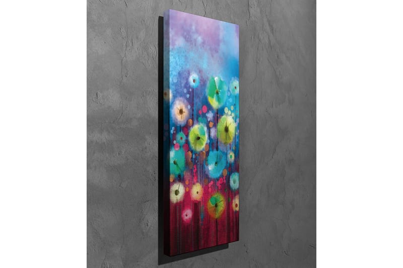 Canvastavla - Färgrik blomsteräng med abstrakta blommor - Blå / Grön / Röd - Inredning - Tavlor & posters - Canvastavla