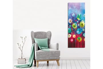 Canvastavla - Färgrik blomsteräng med abstrakta blommor - Blå / Grön / Röd - Inredning - Tavlor & posters - Canvastavla