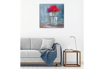 Canvastavla - Färgrik bukett av blommor i en glasvas - Röd / Blå / Grön - Inredning - Tavlor & posters - Canvastavla