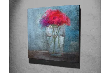 Canvastavla - Färgrik bukett av blommor i en glasvas - Röd / Blå / Grön - Inredning - Tavlor & posters - Canvastavla