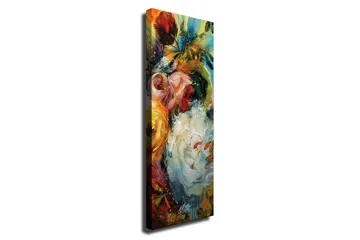 Canvastavla - Färgrik bukett av blommor med inslag av gröna bladverk - Röd / Gul / Vit - Inredning - Tavlor & posters - Canvastavla