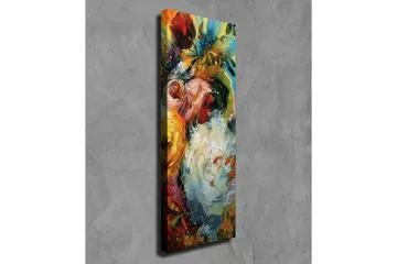 Canvastavla - Färgrik bukett av blommor med inslag av gröna bladverk - Röd / Gul / Vit - Inredning - Tavlor & posters - Canvastavla