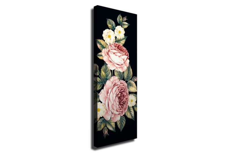 Canvastavla - Färgrik bukett av rosor och blommor, Rosa / Grön / Vit