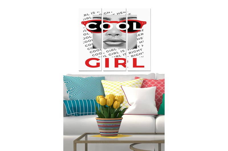 Canvastavla Fashion 3-pack Flerfärgad, 20x50 cm