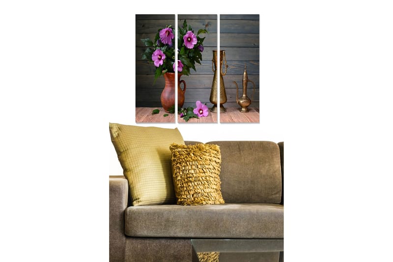 Canvastavla Floral 3-pack Flerfärgad, 20x50 cm