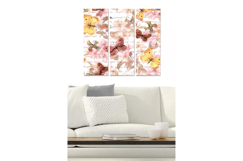 Canvastavla Floral 3-pack Flerfärgad - 20x50 cm - Inredning - Tavlor & posters - Canvastavla
