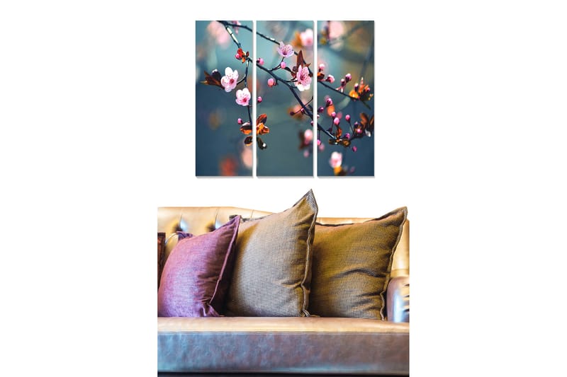 Canvastavla Floral 3-pack Flerfärgad - 20x50 cm - Inredning - Tavlor & posters - Canvastavla