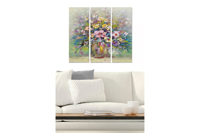 Canvastavla Floral 3-pack Flerfärgad - 20x50 cm - Inredning - Tavlor & posters - Canvastavla