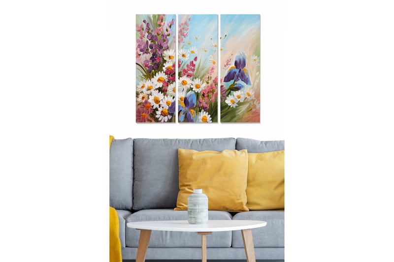 Canvastavla Floral 3-pack Flerfärgad - 20x50 cm - Inredning - Tavlor & posters - Canvastavla