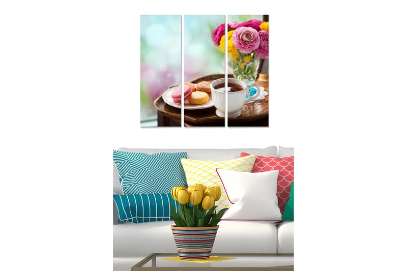 Canvastavla Floral 3-pack Flerfärgad - 20x50 cm - Inredning - Tavlor & posters - Canvastavla