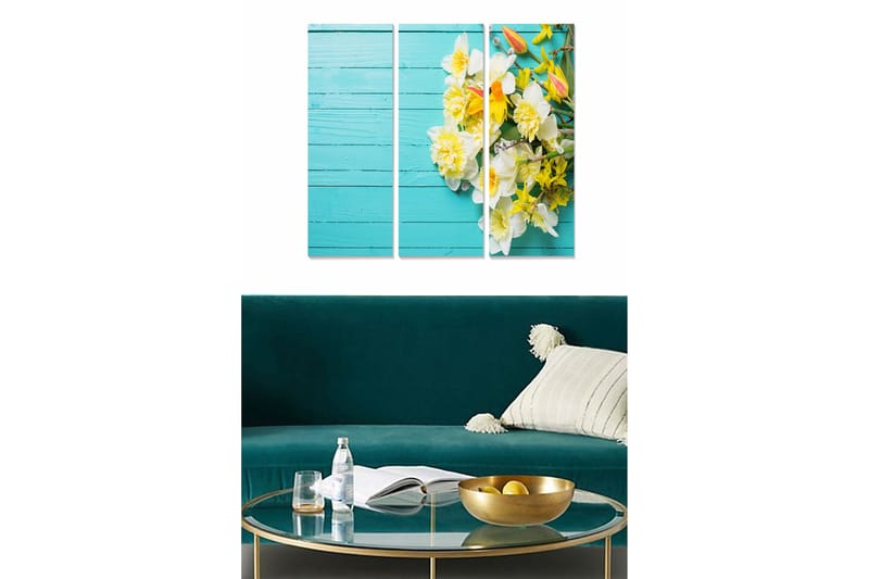 Canvastavla Floral 3-pack Flerfärgad - 20x50 cm - Inredning - Tavlor & posters - Canvastavla