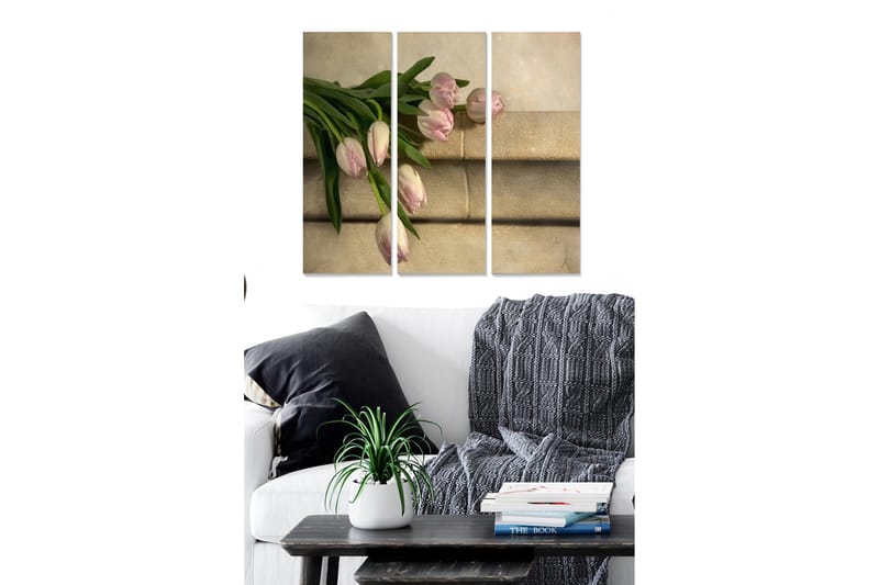 Canvastavla Floral 3-pack Flerfärgad - 20x50 cm - Canvastavla