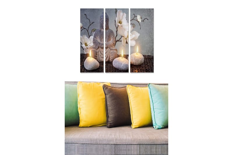Canvastavla Floral 3-pack Flerfärgad - 20x50 cm - Inredning - Tavlor & posters - Canvastavla