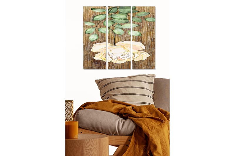 Canvastavla Floral 3-pack Flerfärgad - 20x50 cm - Inredning - Tavlor & posters - Canvastavla