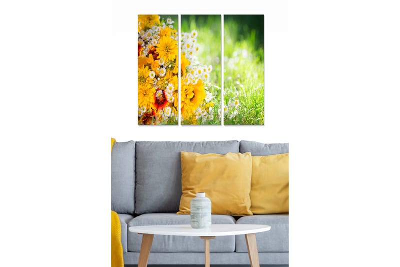 Canvastavla Floral 3-pack Flerfärgad - 20x50 cm - Inredning - Tavlor & posters - Canvastavla