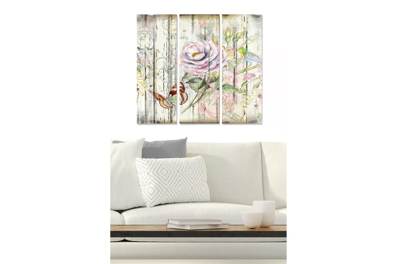 Canvastavla Floral 3-pack Flerfärgad - 20x50 cm - Inredning - Tavlor & posters - Canvastavla