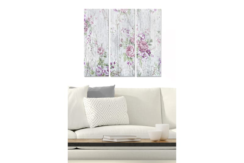 Canvastavla Floral 3-pack Flerfärgad - 20x50 cm - Inredning - Tavlor & posters - Canvastavla