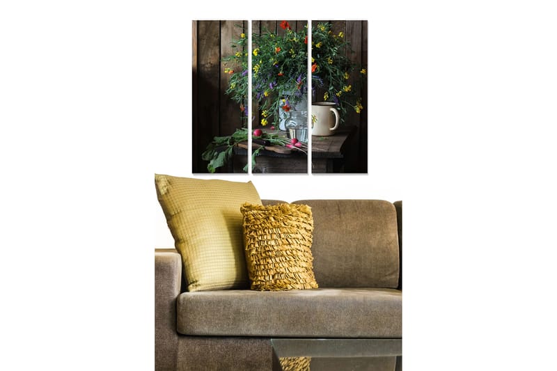 Canvastavla Floral 3-pack Flerfärgad - 20x50 cm - Inredning - Tavlor & posters - Canvastavla