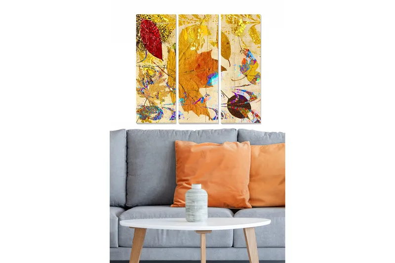 Canvastavla Floral 3-pack Flerfärgad, 20x50 cm