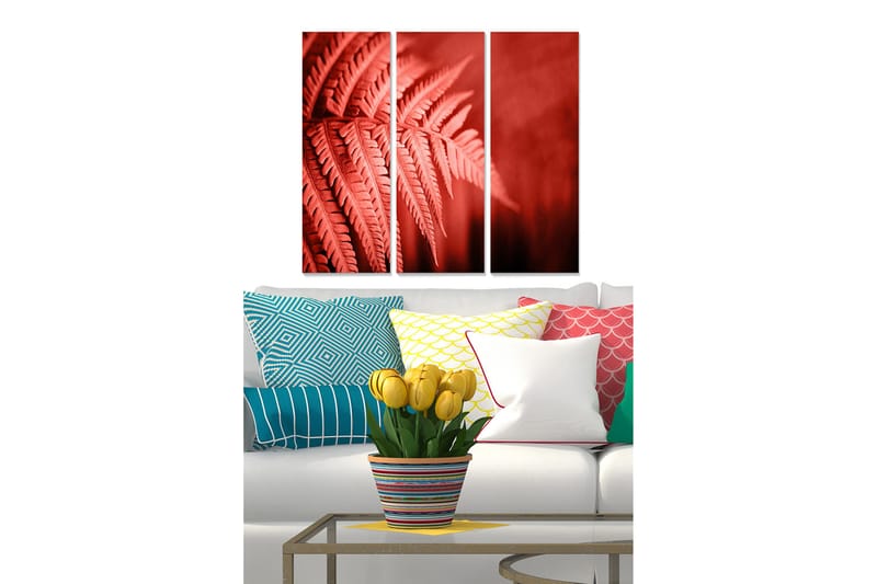 Canvastavla Floral 3-pack Flerfärgad, 20x50 cm