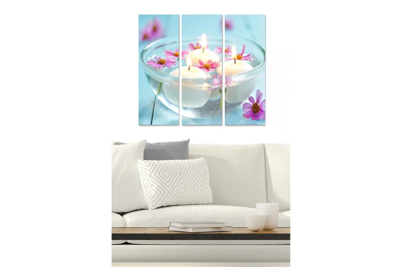 Canvastavla Floral 3-pack Flerfärgad, 20x50 cm