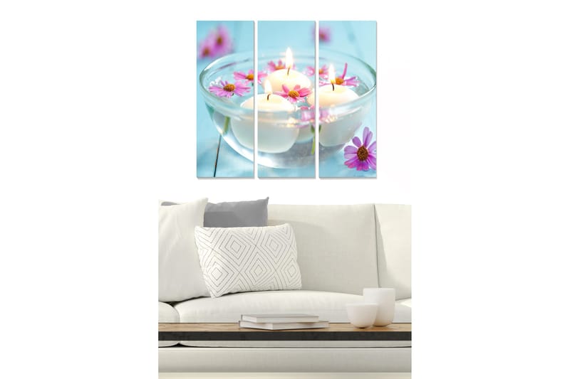 Canvastavla Floral 3-pack Flerfärgad, 20x50 cm